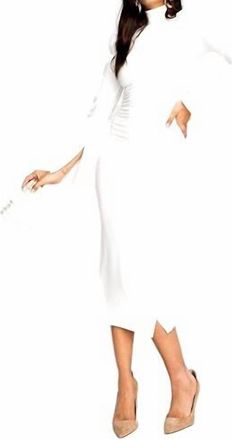 Good American Strut Midi Dress In Ivory