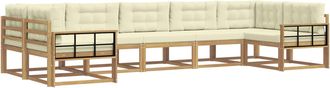 vidaXL Conjunto De Sof&aacute;s De Exterior 7 Uds. Blanco Y Crema Vidaxl