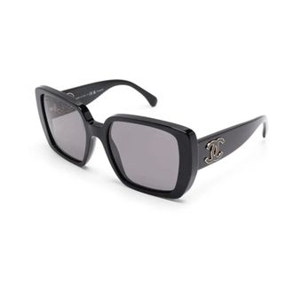 Chanel Square Sunglasses - female - Chanel - Sunglasses - Black - 54 MM - Accessories