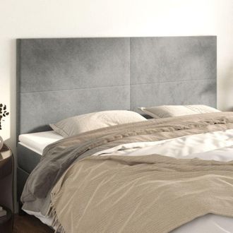 vidaXL Cabeceros 4 Unidades De Terciopelo Gris Claro 90x5x78/88 Cm Vidaxl