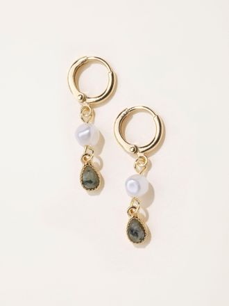 Fat Face FatFace Pearl Stone Earrings in Gold Tone