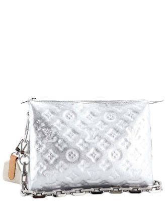 Louis Vuitton Silver Monogram Embossed Lambskin Coussin Pm (Authentic Pre- Loved)