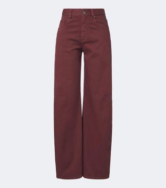 Brunello Cucinelli Jeans barrel con cuentas Monili