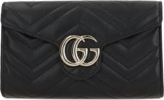 Gucci Marmont Chain Wallet - Dames - Accessoires - Zwart - Maat: ONE Size Leer