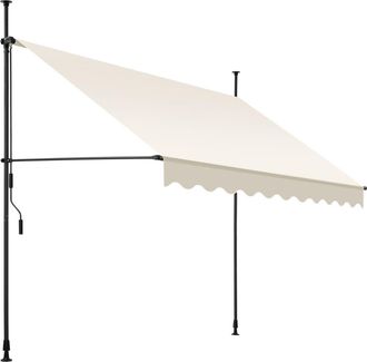 TecTake Toldo plegable para balc&oacute;n con manivela ajustable en altura poli&eacute;ster