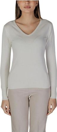 Street One T-shirt met V-hals en lange mouwen - Dames - Tops - Beige - Maat: M