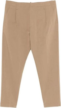 Dondup Ben Carrot Poplin Trousers - male - Dondup - Straight Trousers - Beige - W36 - Trousers