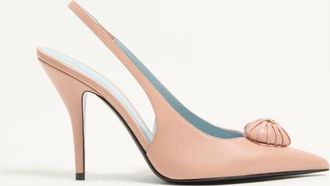 Valentino Garavani D&eacute;collet&eacute; Slingback Coeur Royal In Capretto 100mm Donna PHARD 35.5