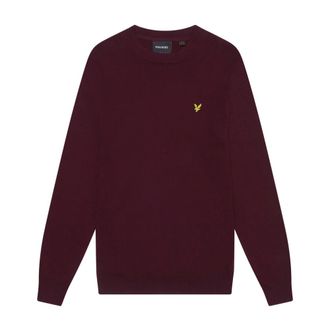 Lyle & Scott Truien & Vesten, Heren, Rood, 2Xl, Katoen, Gebreide katoenen merino ronde hals trui