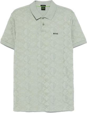 BOSS Polo con motivo geometrico - Verde