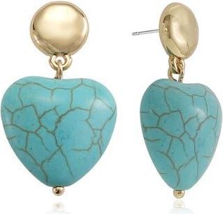 Ettika Stone Heart Drop Earrings in Turquoise at Nordstrom Rack