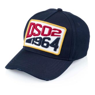 Dsquared2 D2 Baseball Cap - Heren - Accessoires - Blauw - Maat: ONE Size Katoen