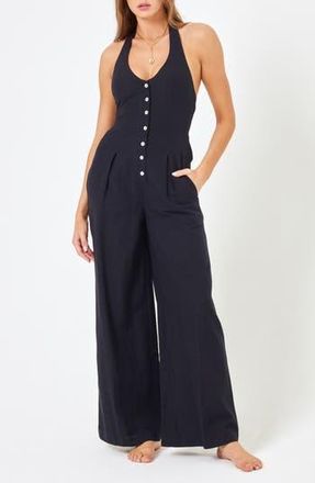 L*Space Alena Cover-Up Jumpsuit in Black at Nordstrom Rack, Size X-Small