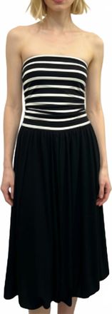 Vava Striped Strapless Dress In Black