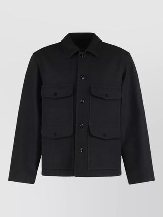 Christophe Lemaire wool utility jacket collared pockets design