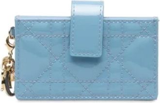 Dior Tweedehands leren portemonnees - Dames - Vintage Accessoires - Blauw - ONE Size - Vintage