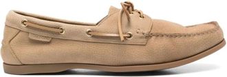 Tom Ford Boat Shoes, male, Beige, 10 UK, Beige Leather Boat Shoes with Lace-up