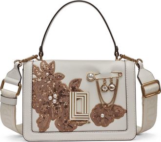 Karl Lagerfeld Simone Flap Crossbody Bag in Winter White at Nordstrom Rack