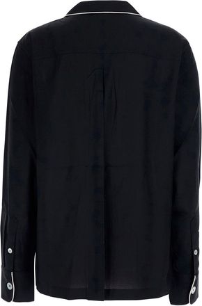 Toteme Womens Black Silk Shirt With Contrasting Details Blouses