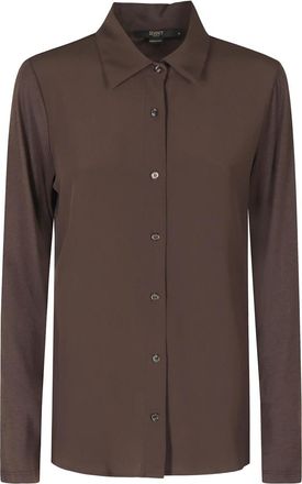 Seventy Lange mouwen katoenmix shirt - Dames - Overhemden - Bruin - S - Katoen - Overhemden