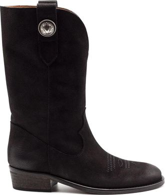 Via Roma 15 Texan Boot - Dames - Cowboylaarzen - Zwart - 37 EU - Leer - Schoenen