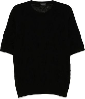 Tagliatore Round-neck Knitwear, male, Black, XL, knitted T-shirt