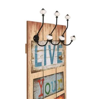 Berkfield Home Wall-mounted Coat Rack with 6 Hooks 120x40 cm LIVE LIFE