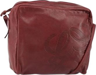 Loewe Pre-owned Cross Body Bags, female, Red, Size: ONE SIZE Pre-owned Leather Shoulder Bag
