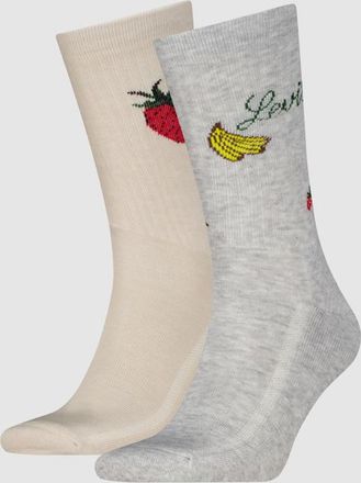 Levi's Regular Cut Fruit Socks 2 pack - Hombre - 39 - Multicolor / Grey/Beige