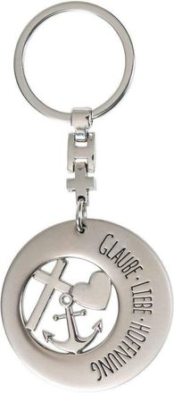 Gilde Gilde Keyring in Silver, Faith Love Hope Anchor Heart Cross - Unisex Keychain