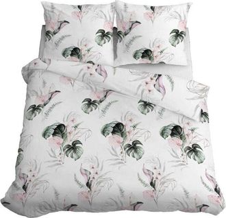 OEM Ropa De Cama De Sat&eacute;n 220x200 Hojas Verde