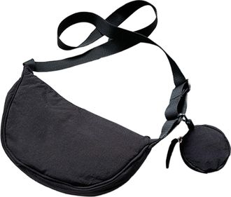 Generic Small Nylon Crescent Bag - Stylish Sling Shoulder Pack for Women and Men | Adjustable Strap with Compact Storage, Lightweight Design for Work, Travel 