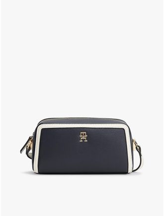 Tommy Hilfiger Womens Monogram Crossbody Bag - Blue
