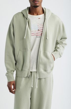 Elwood Organic Cotton Zip Hoodie in Sage at Nordstrom, Size Xx-Large