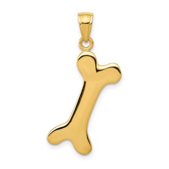 Diamond2Deal 10k Gold 3-D Dog Bone Pendant