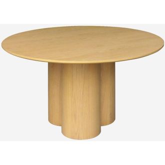 Sweeek Mesa De Comedor Redonda De Madera De Hevea Con 4 Plazas, 130cm
