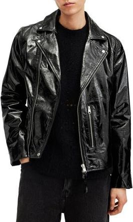 AllSaints Badwan Leather Biker Jacket in Black at Nordstrom Rack, Size Xx-Large