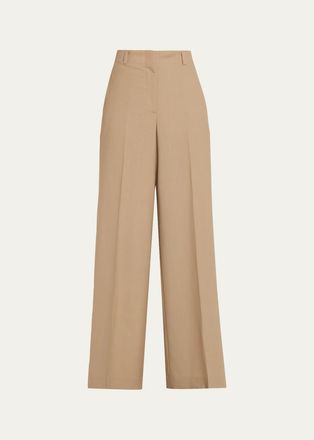 Lafayette 148 New York Thames Wide-Leg Tropical Wool Pants