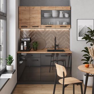 Vicco Cocina Vers&aacute;til R-line, Oro Power Roble/antracita, 140 Cm Muebles Bicolor, Enc Roble, Vicco