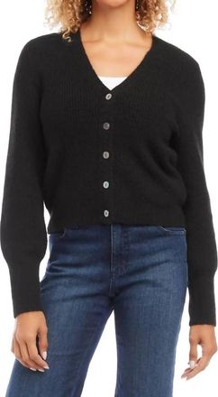 Karen Kane Button Up Cardigan In Black