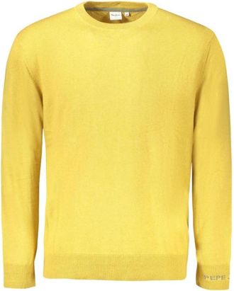 Pepe Jeans London Ronde hals katoenen trui - Heren - Ronde hals truien - Geel - XL - Katoen - Truien & Vesten