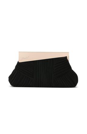 Badgley Mischka Millie Mini Pleated Clutch in Black at Nordstrom, Size Small