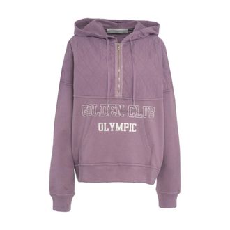 Golden Goose Hoodies, female, Purple, S, Quilted Sweatshirt Viola Aw25