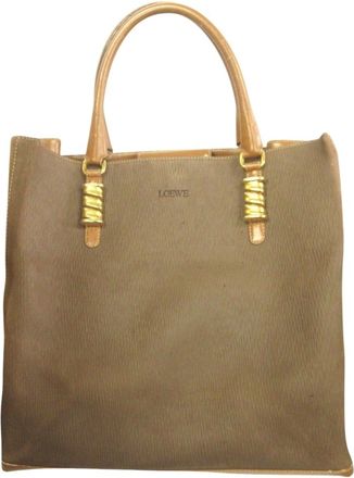 Loewe Brown Gold Leather Handbag Tote Bag (Pre-Owned)