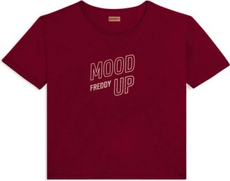 Freddy T-shirt cropped con maniche ampie e stampa Mood Up