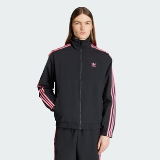 adidas Originals Mens Adicolor Woven Firebird Track Top - Black Recycled Material - Size X-Small