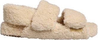 Dolce & Gabbana Beige Faux Fur Slides Men Flats Sandals Shoes