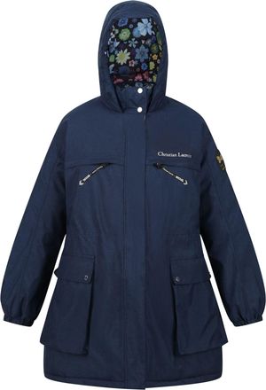 Regatta Womens/Ladies Christian Lacroix Cailar Logo Longline Waterproof Jacket (Navy Marl) - Size 16 UK