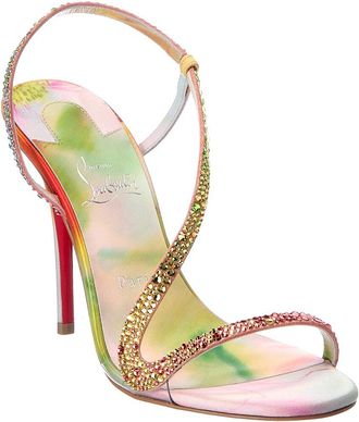Christian Louboutin Rosa Z Strass Botanica 100 Suede Sandal