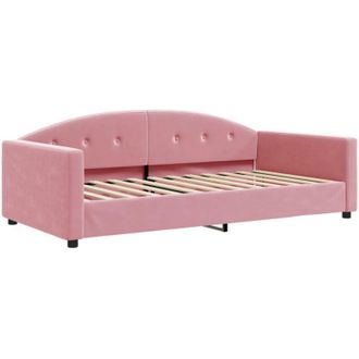 vidaXL Sof&aacute; Cama Terciopelo Rosa 100x200 Cm Vidaxl